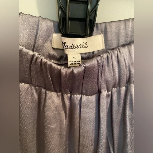 Madewell Dusk Grey Satin Vest Top Matching Set Sizes 12 and L - Picture 5 of 13